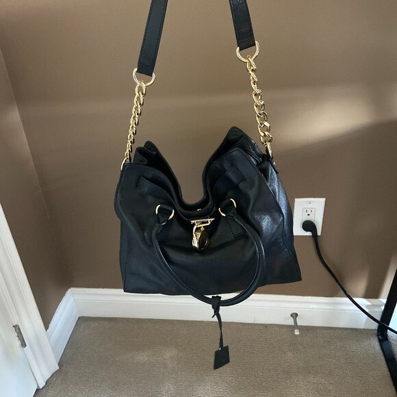 Black Michael Kors Hamilton Purse - Picture 1 of 4